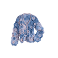 Crochet Floral Cardigan – Blue & Lilac, Open Knit, Women's - onyourshape