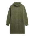 Turtleneck Knit Sweater Dress – Olive Green, Long Sleeve, Women's - onyourshape